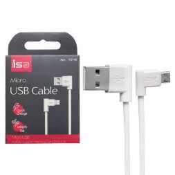 Кабель USB Micro USB 1m L-образный разъем ISA белый оптом